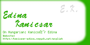 edina kanicsar business card